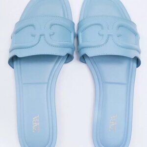 Zara Horsebit Blue Sandals